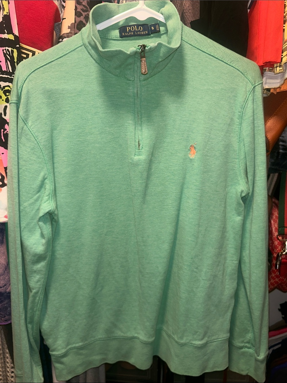 Polo by Ralph Lauren Mint Green Quarter-Zip Pullover
